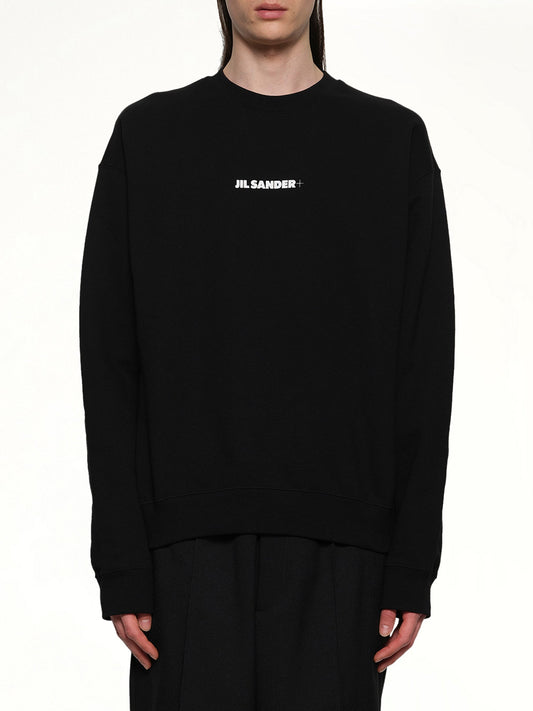 Image of a model wearing Outerwear. Productname: JIL SANDER Plus Sweatshirt in BLACK colour by brand - JIL SANDER