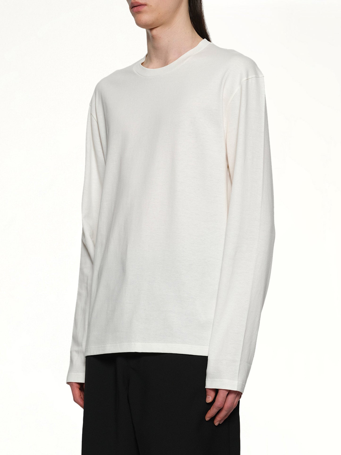 JIL SANDER Long Sleeve Logo T-Shirt (Coconut)