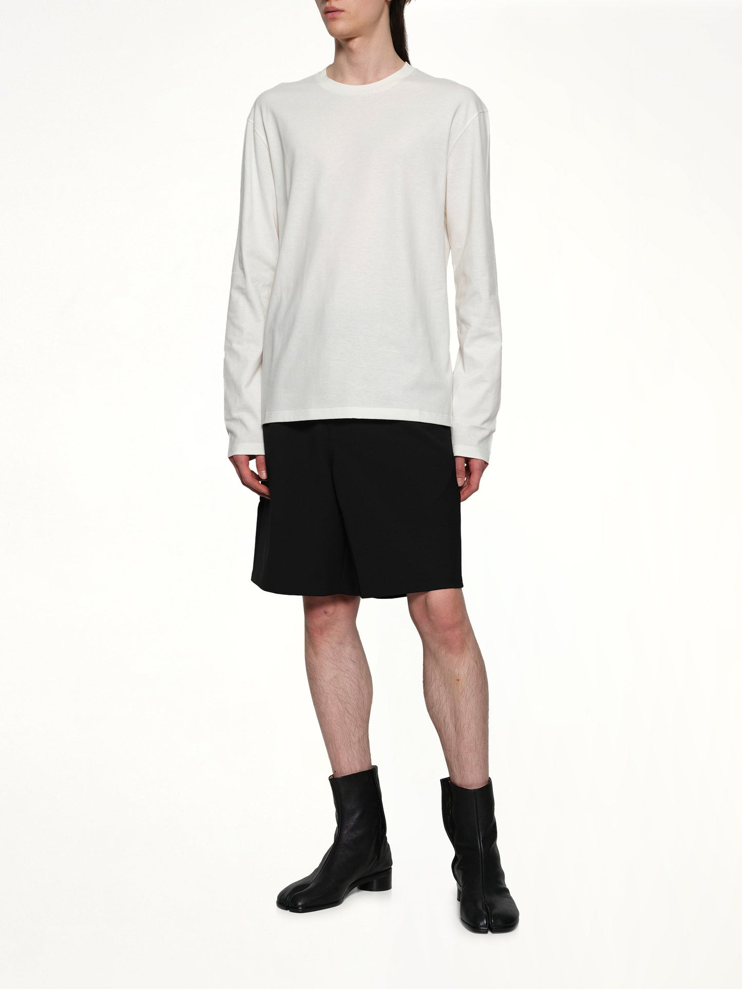 JIL SANDER Long Sleeve Logo T-Shirt (Coconut)