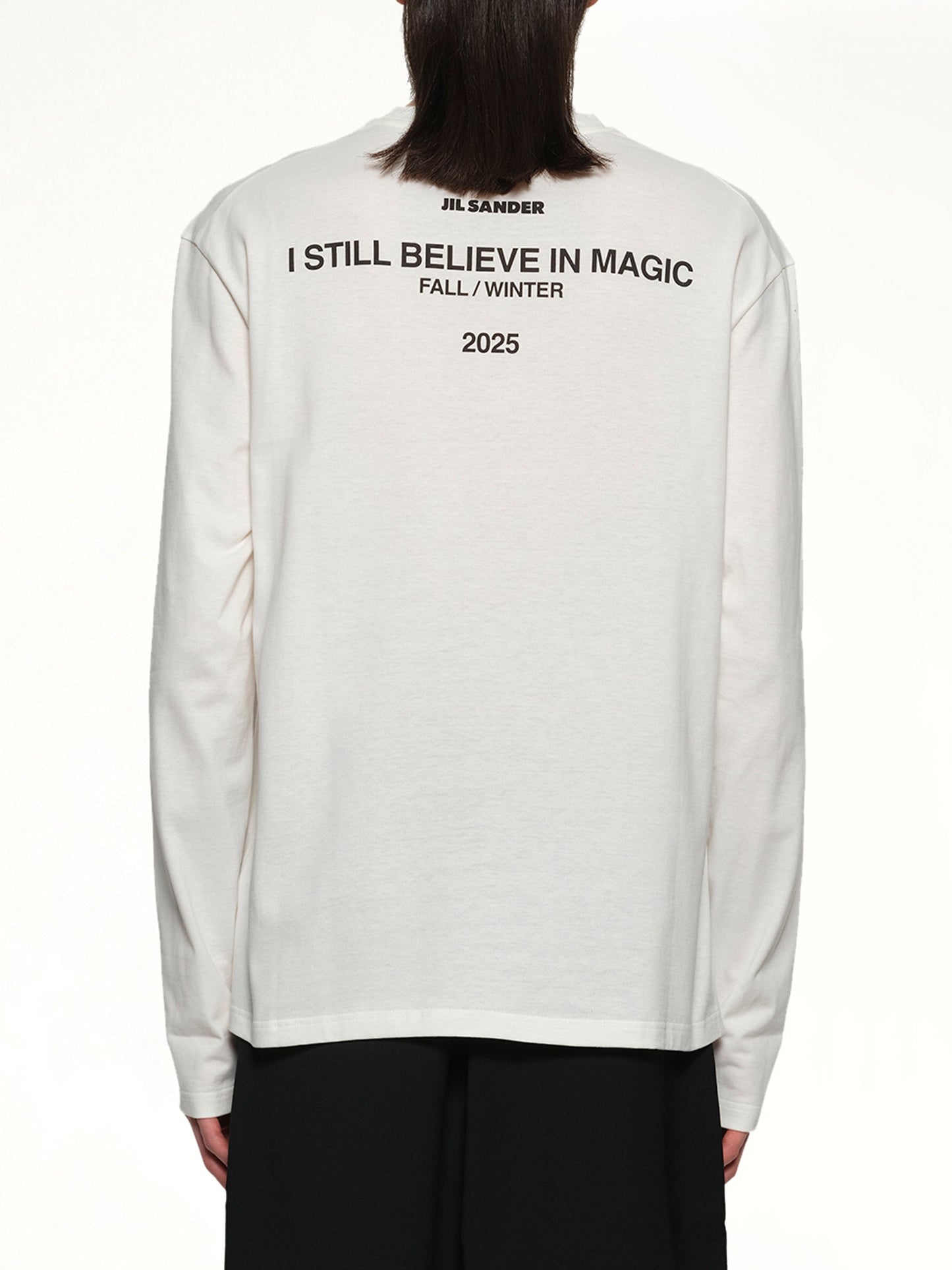 JIL SANDER Long Sleeve Logo T-Shirt (Coconut)