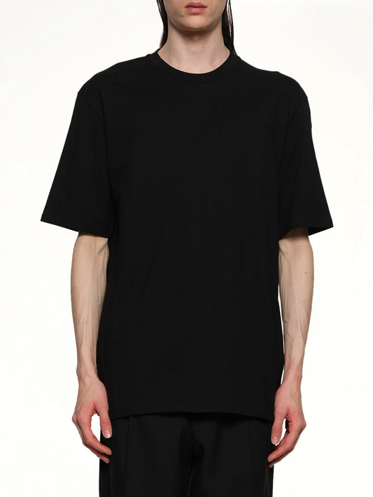 Image of a model wearing Tops. Productname: JIL SANDER Logo T-Shirt in BLACK colour by brand - JIL SANDER