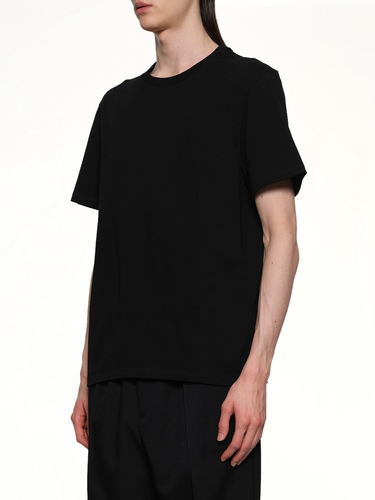 JIL SANDER Leather Patch T-Shirt (Black)