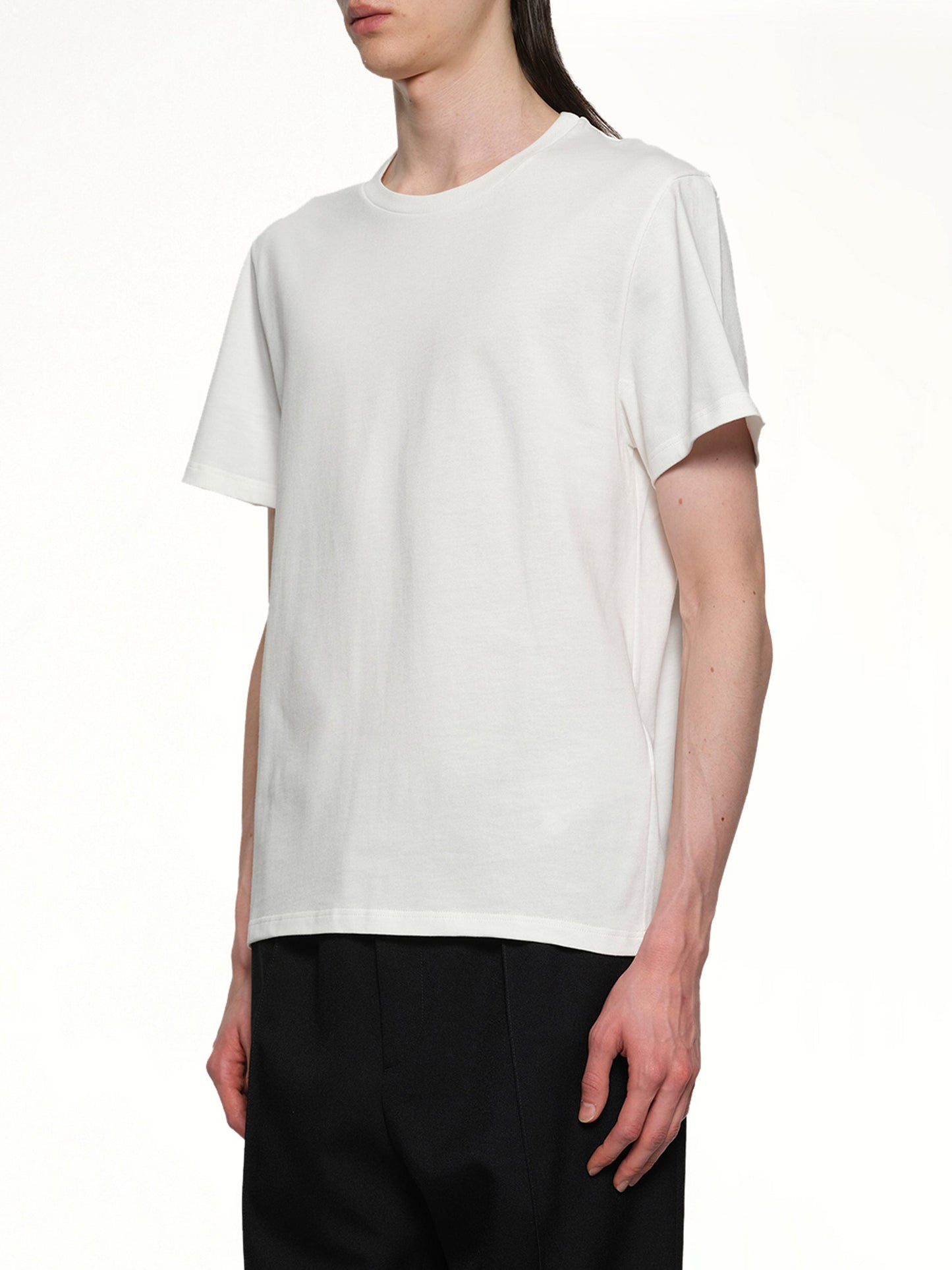 JIL SANDER Leather Patch T-Shirt (Porcelain)