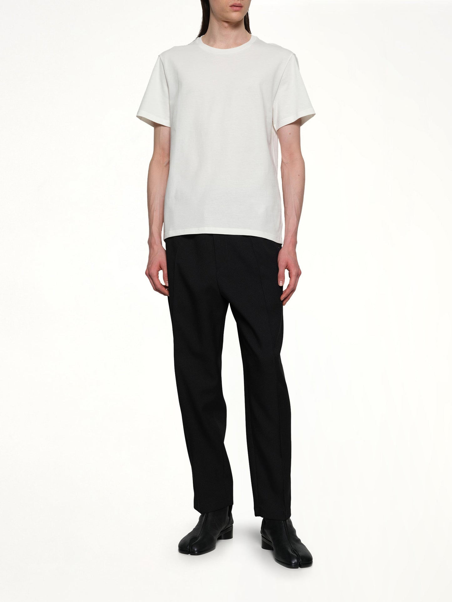 JIL SANDER Leather Patch T-Shirt (Porcelain)
