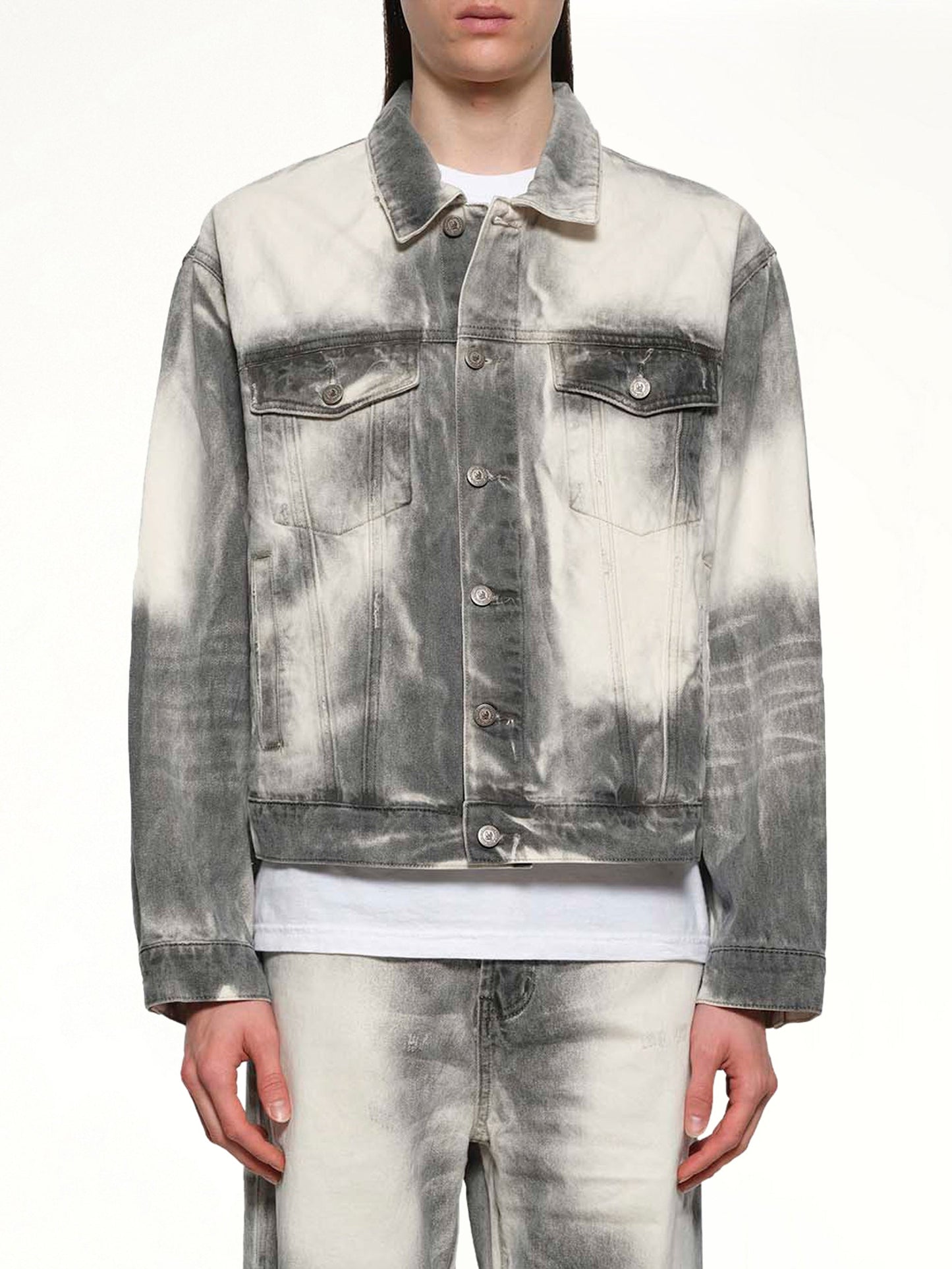 Image of Coats & Jackets. Product name - Washed Doves Denim Jacket in White colour by brand - KIDSUPER
