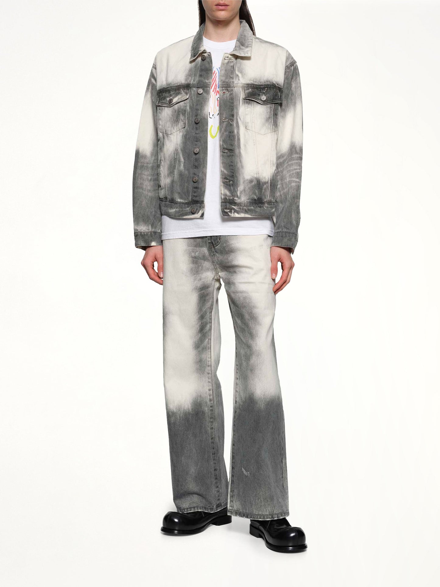 KIDSUPER Washed Doves Denim Jacket (White)