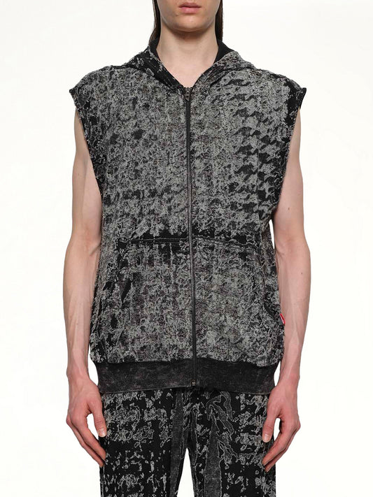 Image of a model wearing Outerwear. Productname: DIESEL S-MELCHOR SL Hoodie in Black colour by brand - DIESEL