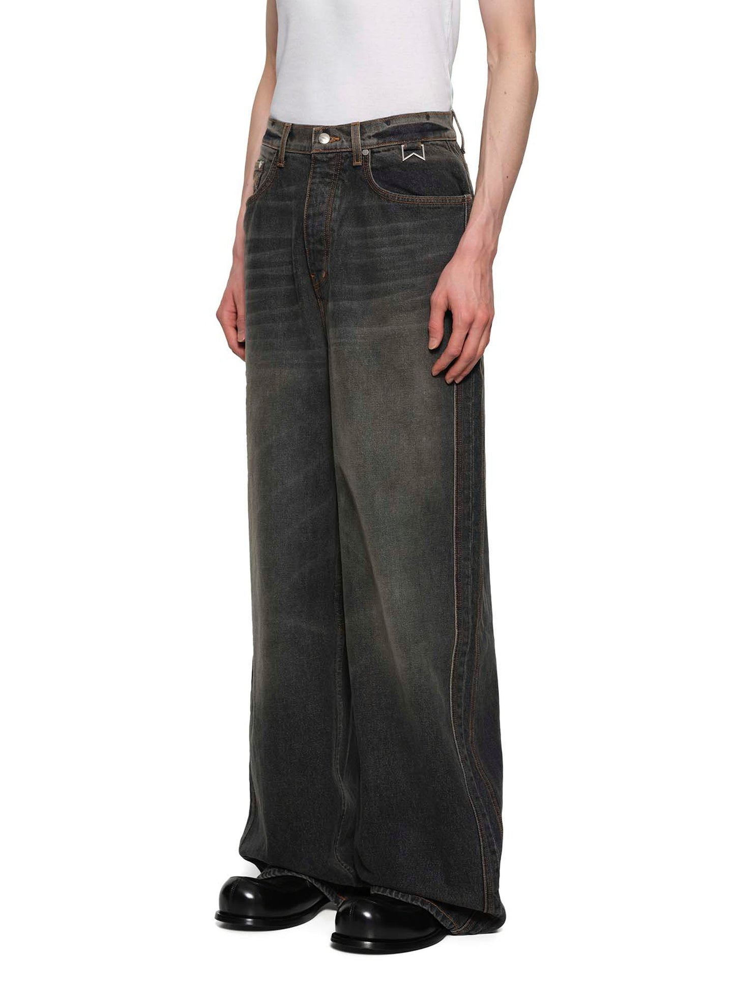 RHUDE Wide Leg Traxedo Denim (Black)