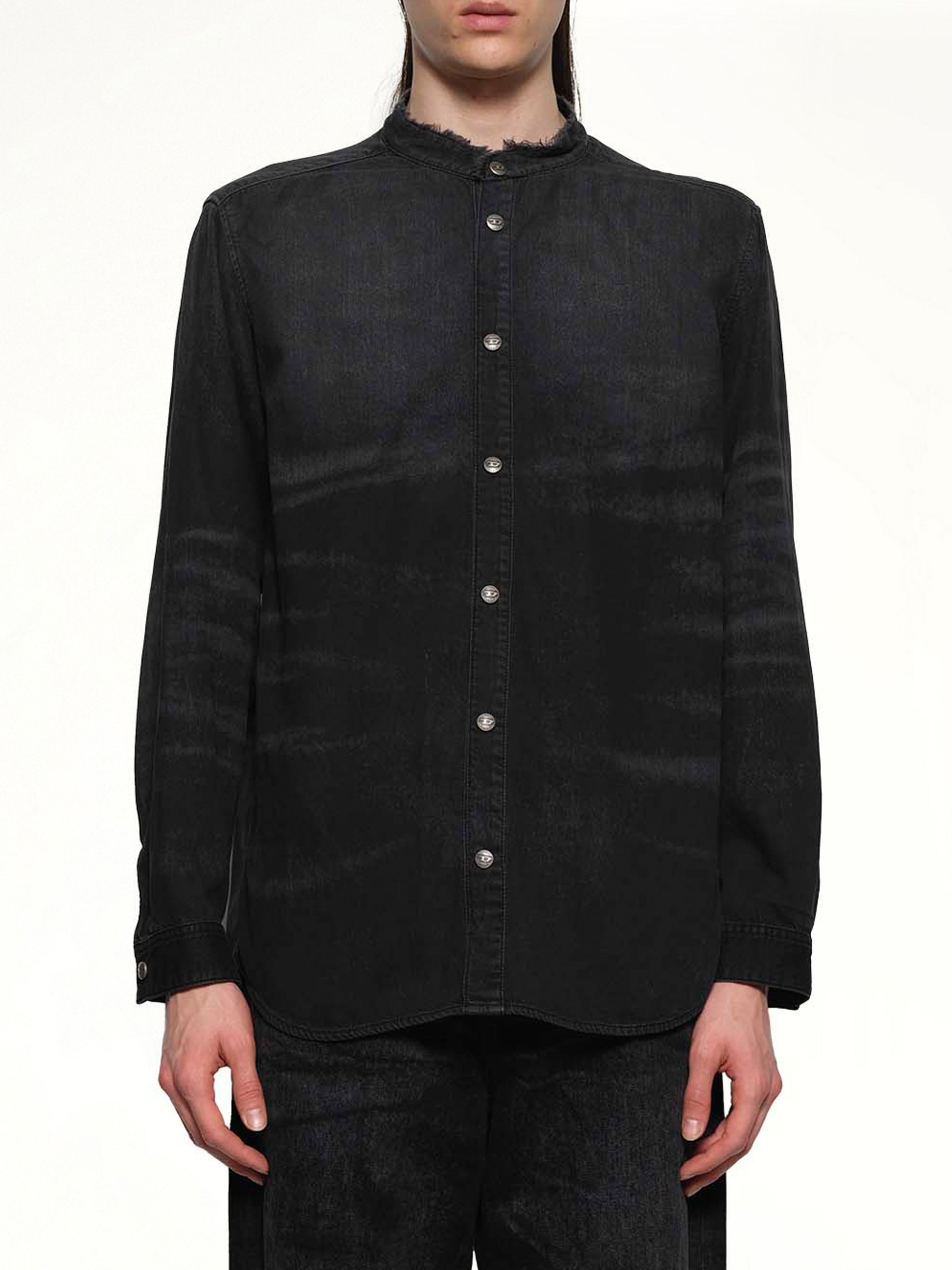 Image of Shirts. Productname: DIESEL D-SIMPLY-FSH Runway Shirt in Black colour by brand - DIESEL