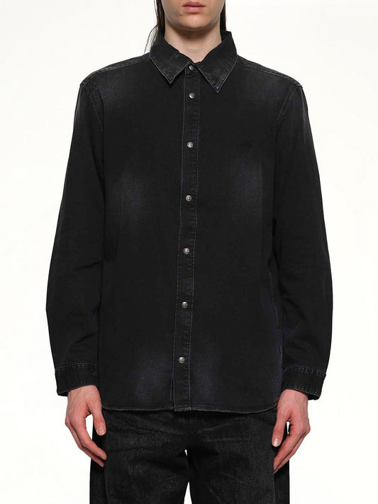 Image of Shirts. Productname: DIESEL D-SIMPLY Shirt in Black/Dark Grey colour by brand - DIESEL