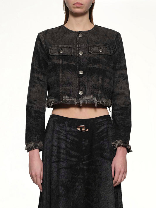 Image of Coats & Jackets. Productname: DIESEL DE-GRAFFY-FSH Denim Jacket in Black colour by brand - DIESEL