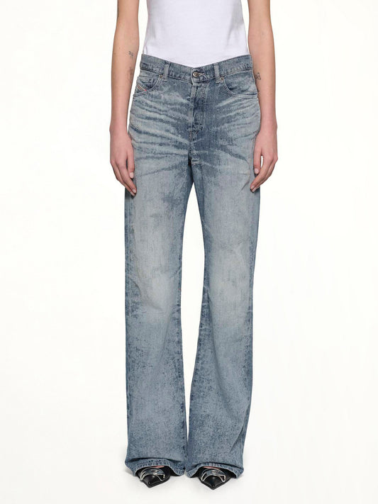 Image of Jeans. Productname: DIESEL 1971 D-SENT-FSH Bootcut Jeans in Blue colour by brand - DIESEL