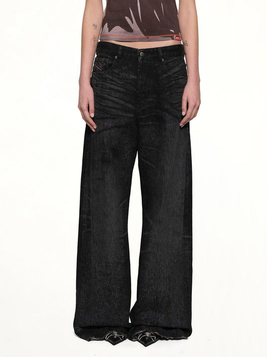 Image of Jeans. Productname: DIESEL 1996 D-SIRE-FSH1 Wide Jeans in Black colour by brand - DIESEL