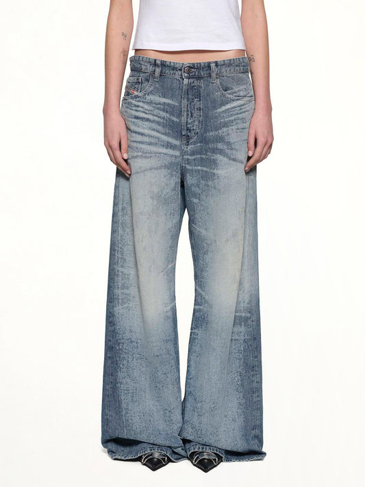 Image of Jeans. Productname: DIESEL 1996 D-SIRE-FSH Wide Jeans in Blue colour by brand - DIESEL