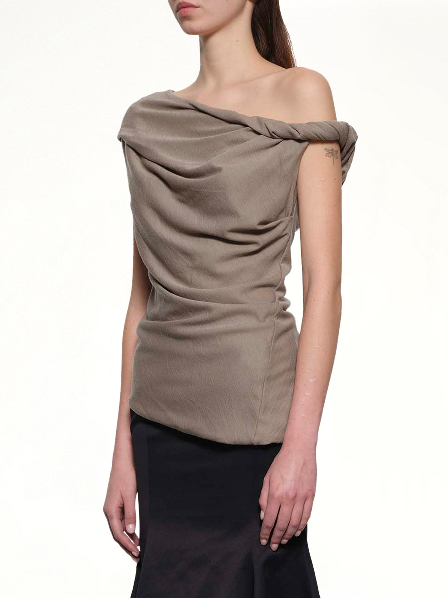 ENTIRE STUDIOS Jersey Twist Top (Beige)