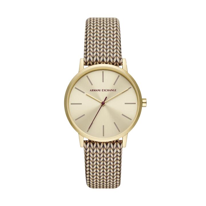 Image of Watches. Productname: Armani Exchange Three-Hand Brown Leather Watch AX5594 in Watch colour by brand - Armani Exchange