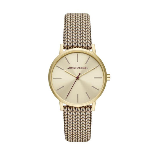 Image of Watches. Productname: Armani Exchange Three-Hand Brown Leather Watch AX5594 in Watch colour by brand - Armani Exchange