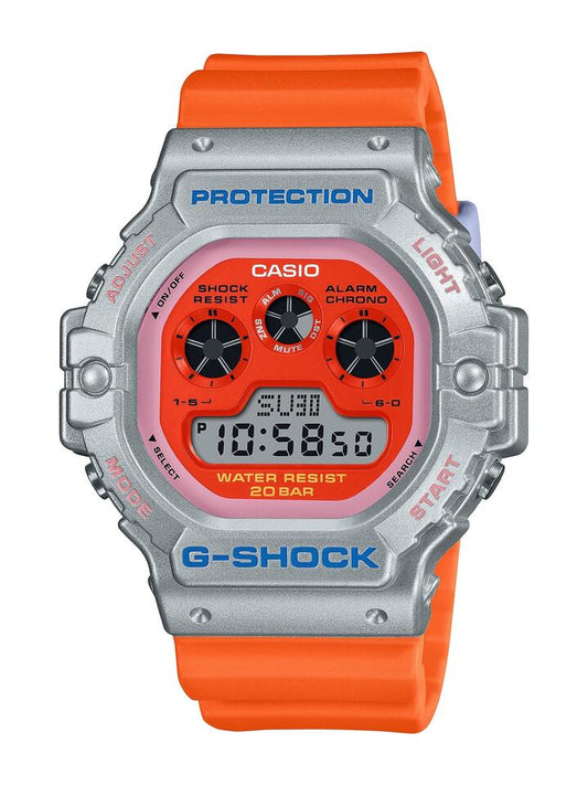 Image of Watches. Productname: Casio G Shock Orange Digital Watch DW5900EU-8A4 in Watch colour by brand - Casio