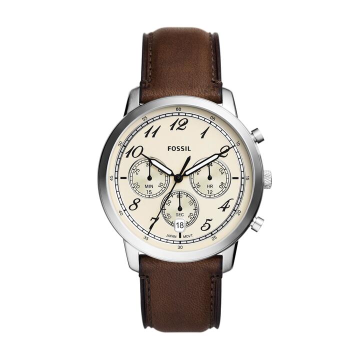 Image of Watches. Productname: Fossil Neutra Chronograph Brown Leather Watch FS6022 in Watch colour by brand - Fossil