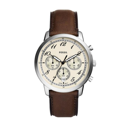Image of Watches. Productname: Fossil Neutra Chronograph Brown Leather Watch FS6022 in Watch colour by brand - Fossil