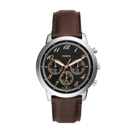 Image of Watches. Productname: Fossil Neutra Chronograph Brown Leather Watch FS6024 in Watch colour by brand - Fossil