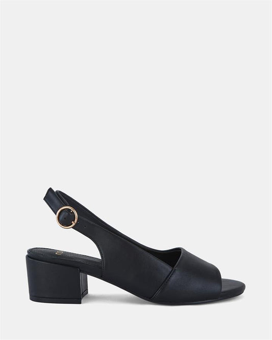 Image of Sandals. Product name - Urlando Women's Strappy Low Heel BLACK Novo Sandals in Black colour by brand - NOVO