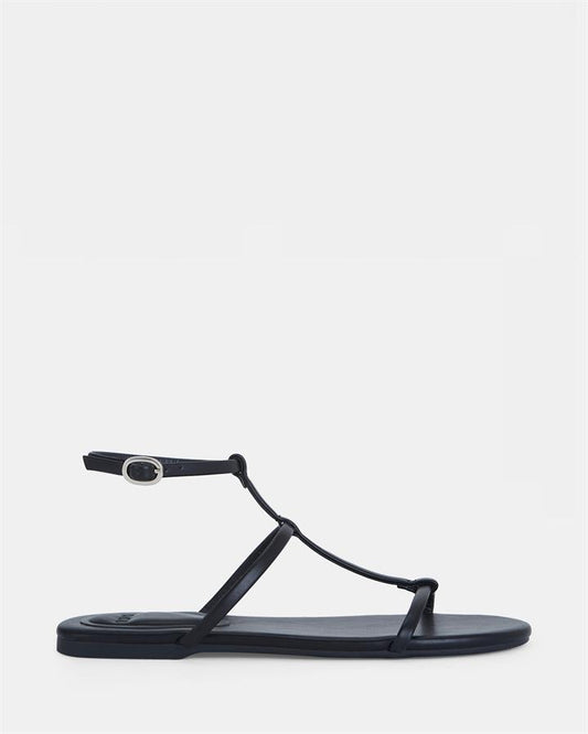 Image of Sandals. Product name - Tathra Women's Strappy Flat BLACK Novo Sandals in Black colour by brand - NOVO