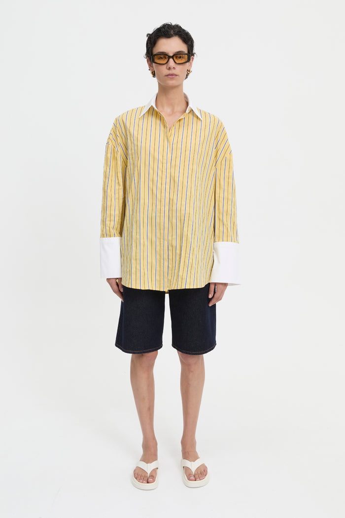 Image of Shirts. Product name - Opal Shirt Yellow in Yellow colour by brand - Blanca Studio