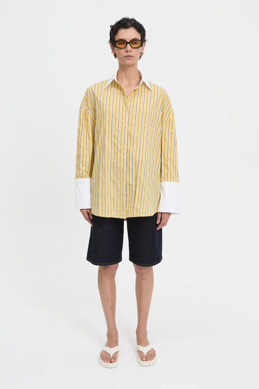 Image of Shirts. Product name - Opal Shirt Yellow in Yellow colour by brand - Blanca Studio