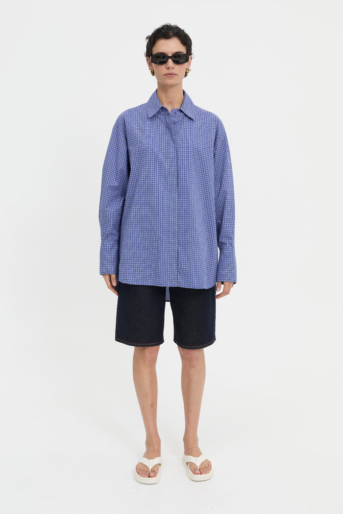 Image of Shirts. Product name - Marc Shirt Blue in Blue colour by brand - Blanca Studio