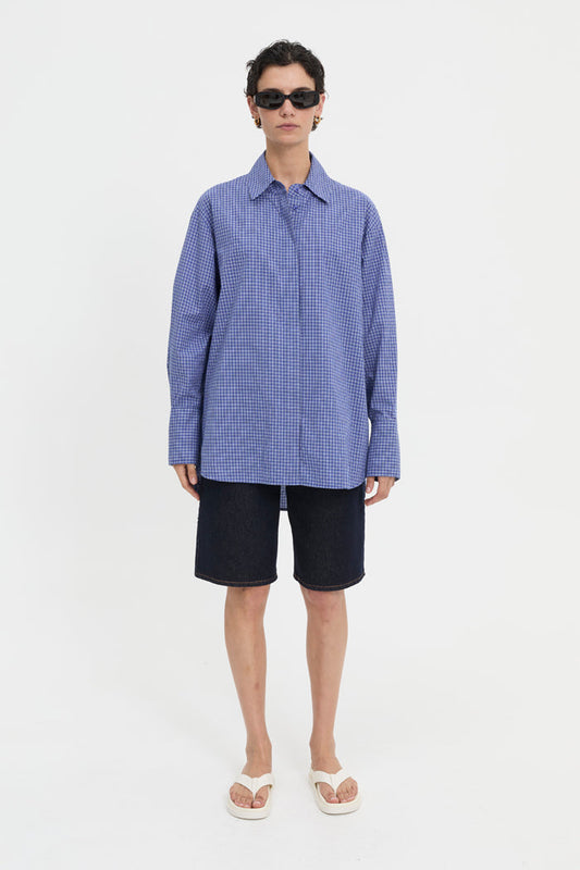 Image of Shirts. Product name - Marc Shirt Blue in Blue colour by brand - Blanca Studio