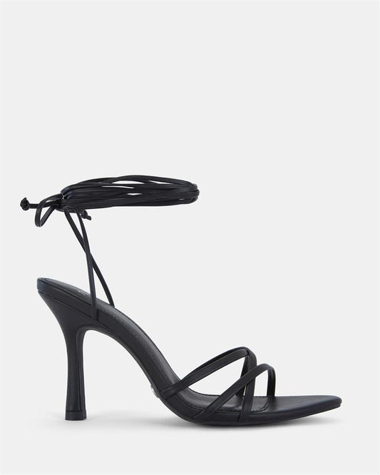 Image of Sandals. Product name - Yukio Women's Strappy High Heel BLACK Novo Sandals in Black colour by brand - NOVO