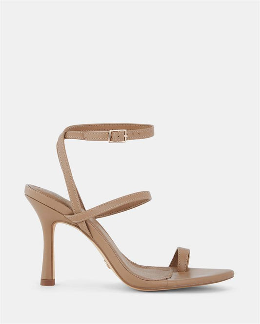 Image of Sandals. Product name - Yessy Women's Strappy High Heel CAMEL Novo Sandals in Camel colour by brand - NOVO
