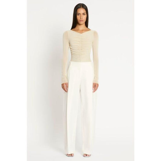 Image of a model wearing Tops. Productname: Summer Serendipity Bodysuit in ZEPHYR colour by brand - sass and bide