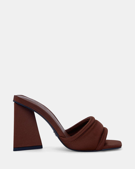 Image of Sandals. Product name - Joy Mt Women's Strappy High Heel CHOCOLATE Novo Sandals in Chocolate colour by brand - NOVO