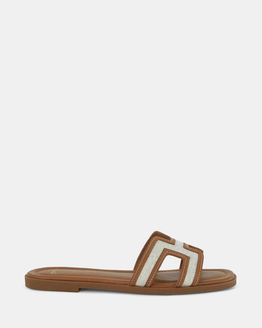 Image of Sandals. Product name - Sachie Women's Thongs LINEN Novo Thongs in Linen colour by brand - NOVO