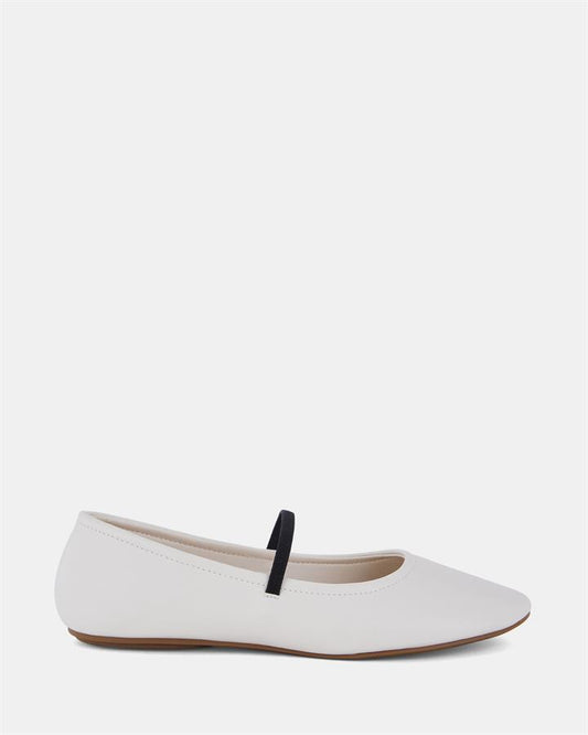 Image of Flats. Product name - Calabria Women's Casual Flat Closed CREAM Novo Casual in Cream colour by brand - NOVO