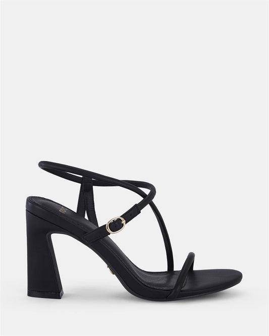 Image of Sandals. Product name - Zpenser Women's Strappy High Heel BLACK Novo Sandals in Black colour by brand - NOVO