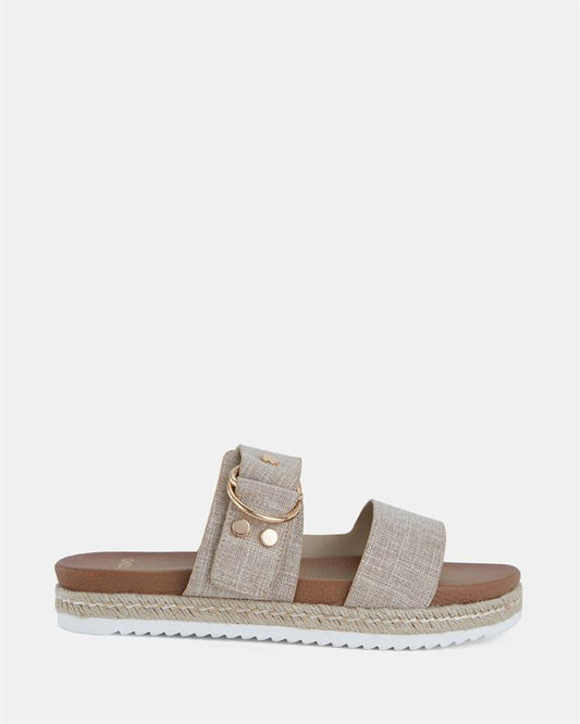 Image of Sandals. Product name - Sezzadio Women's Thongs LINEN Novo Thongs in Linen colour by brand - NOVO