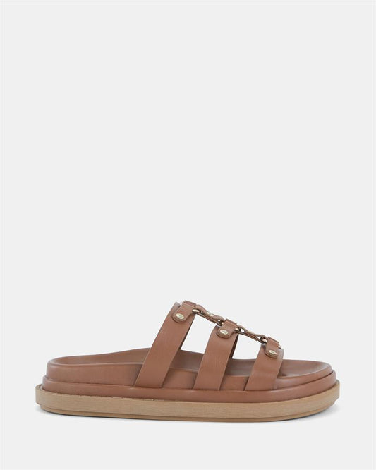 Image of Sandals. Product name - Siracusa Women's Thongs CARAMEL Novo Thongs in Caramel colour by brand - NOVO