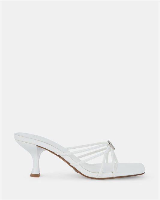 Image of Sandals. Product name - Usini Women's Strappy Low Heel WHITE Novo Sandals in White colour by brand - NOVO