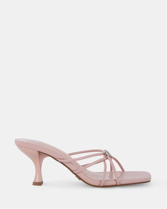 Image of Sandals. Product name - Usini Women's Strappy Low Heel PINK Novo Sandals in Pink colour by brand - NOVO