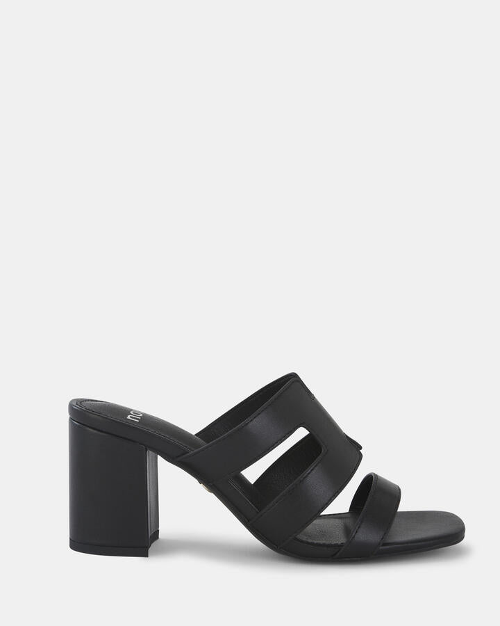 Image of Sandals. Product name - Freddy Women's Peep Toe BLACK Novo Sandals in Black colour by brand - NOVO