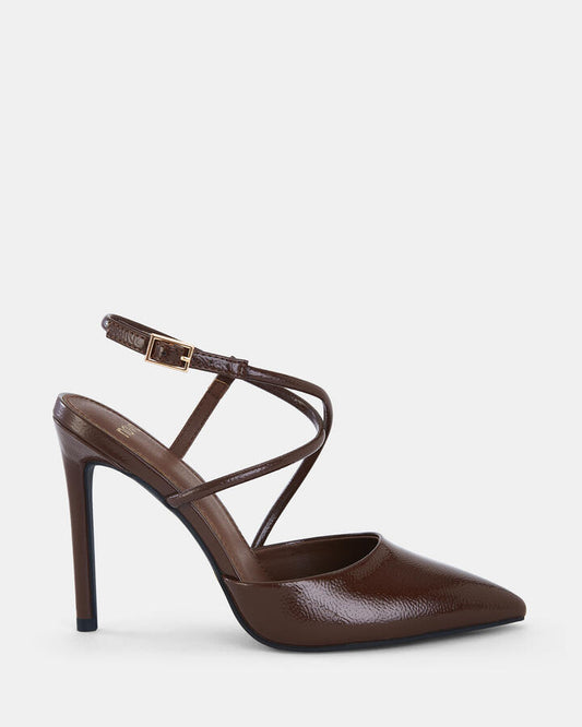 Image of Shoes. Product name - Izano Women's Court High Heel MILK CHOCOLATE Novo Court in Milk Chocolate colour by brand - NOVO