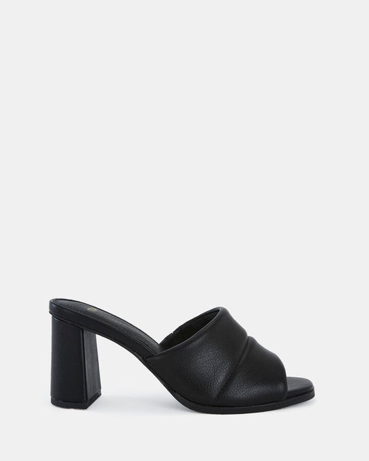 Image of Sandals. Product name - Frosty Women's Peep Toe BLACK Novo Sandals in Black colour by brand - NOVO