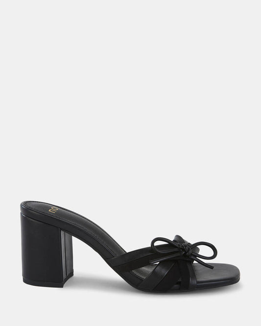 Image of Sandals. Product name - Lago Women's Strappy High Heel BLACK Novo Sandals in Black colour by brand - NOVO