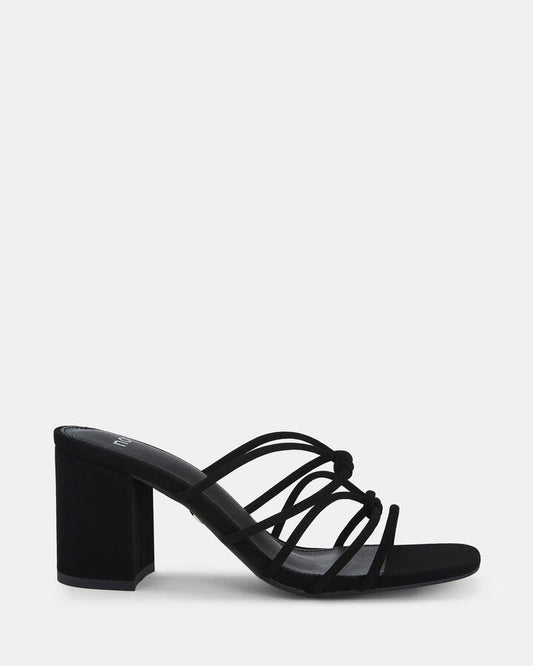 Image of Sandals. Product name - Modena Women's Strappy High Heel BLACK Novo Sandals in Black colour by brand - NOVO
