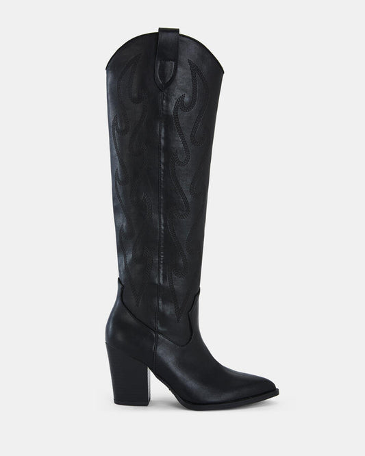 Image of Boots. Product name - Heroes Women's Boot High Heel BLACK Novo Boots in Black colour by brand - NOVO