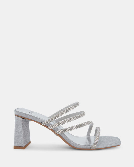 Image of Heels. Product name - Perugia Women's Evening Shoes SILVER Novo Evening in Silver colour by brand - NOVO