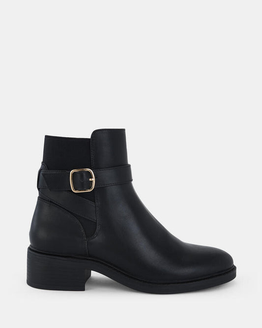 Image of Boots. Product name - Darya Women's Boot Low-Mid Heel BLACK Novo Boots in Black colour by brand - NOVO